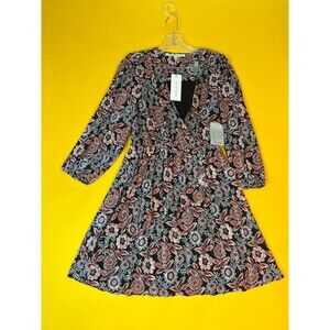 Collective Concepts Floral Dress Long Sleeve Womens S Black Knee-Length NWT